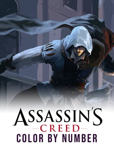 Assassin Creed Color By Number - Favorite Video Game Character Color Number Book For Gamers Adults Creativity Gift, 8.5x11 With Color Chart in Back Side, Easy to Color